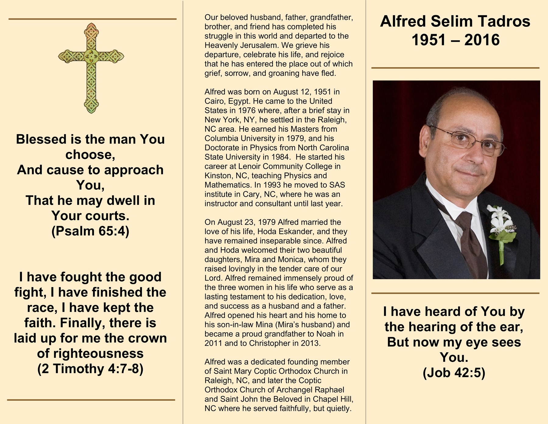 Obituary of Alfred Selim Tadros