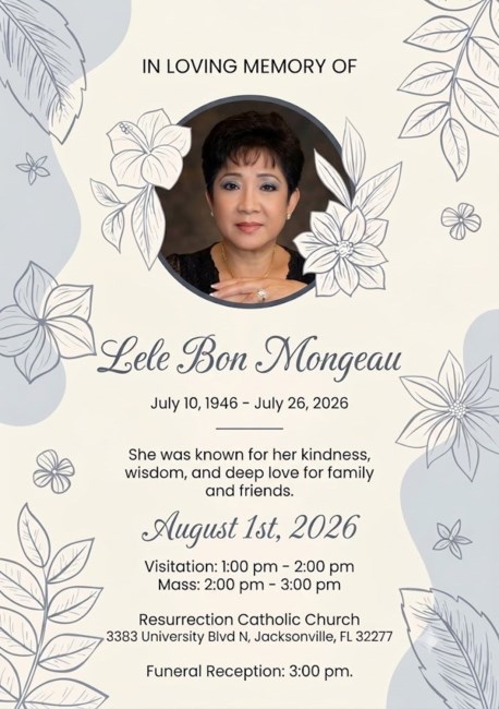 Obituary of Lele Bon Mongeau