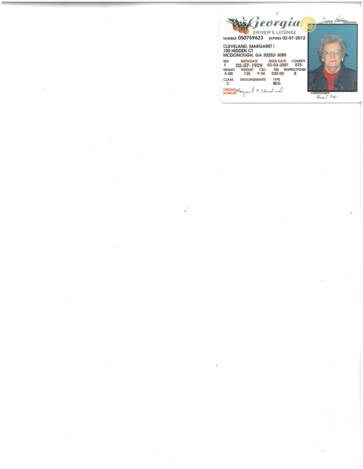 Obituary of Margaret Irene Cleveland