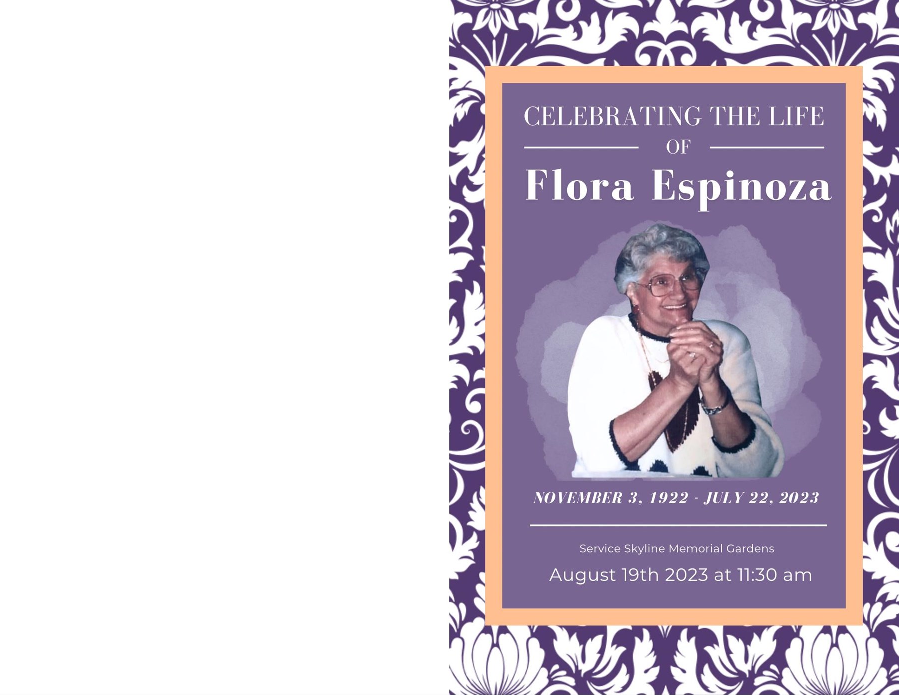 Obituario de Flora Maria Espinoza