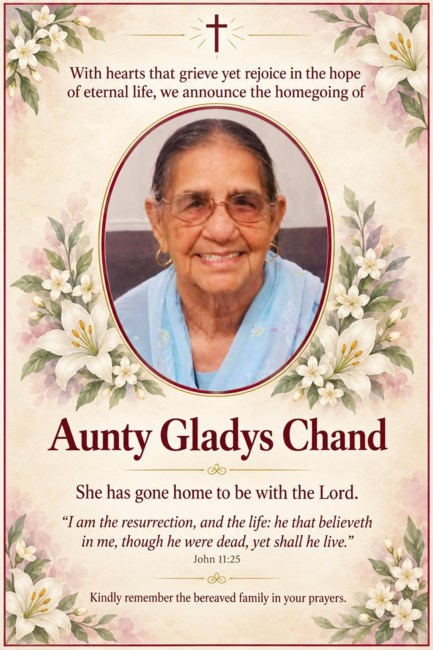 Obituary of Gladys Chand