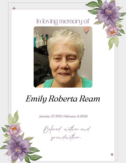 Obituario de Emily Roberta Ream