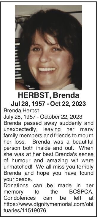 Obituary of Brenda Marie Herbst