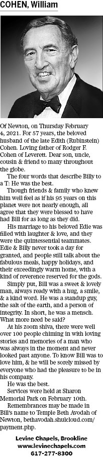 Obituary of William Cohen