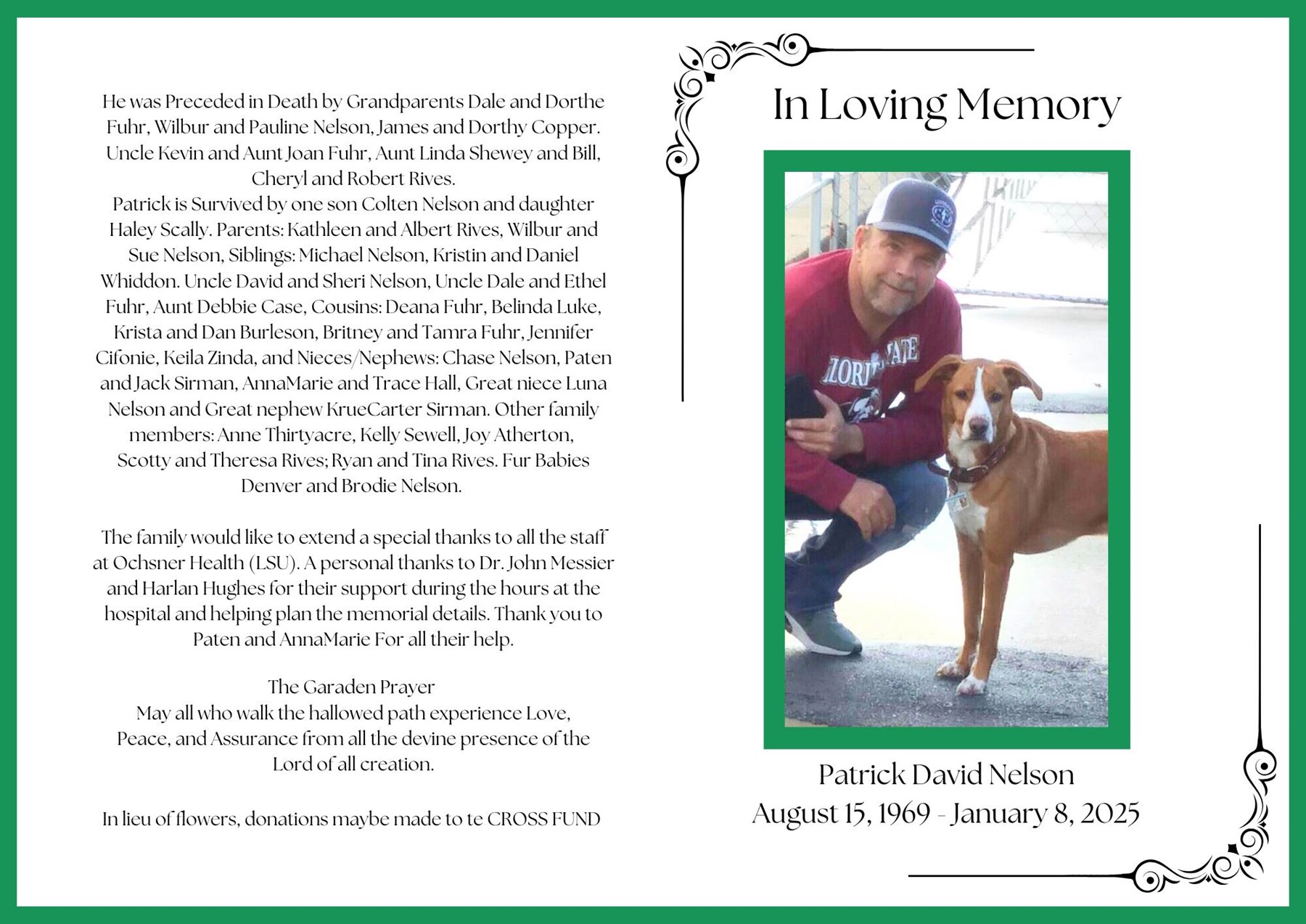 Obituary of Patrick David Nelson
