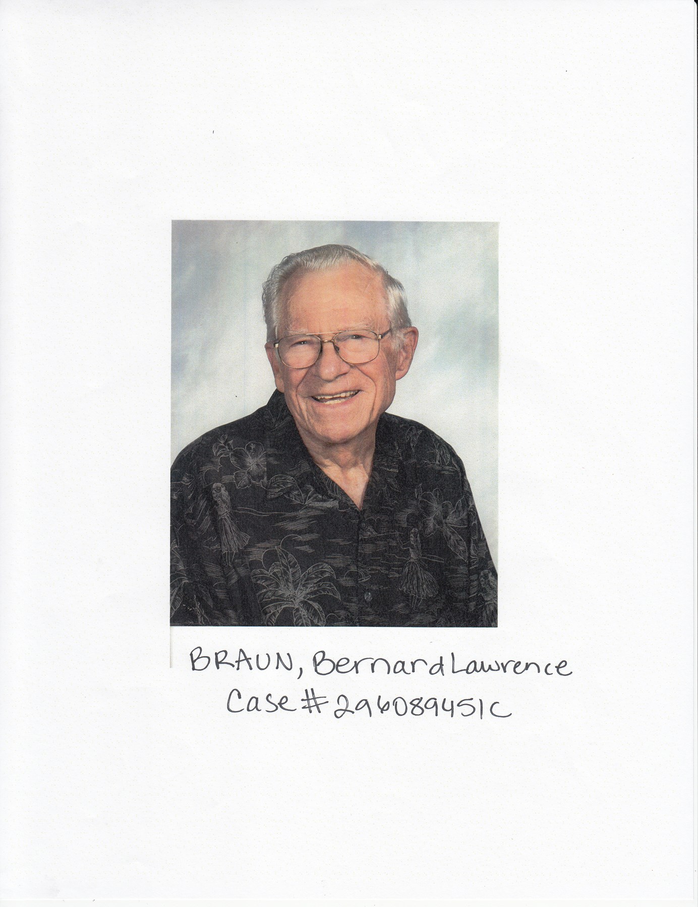 Obituary of Bernard Lawrence Braun