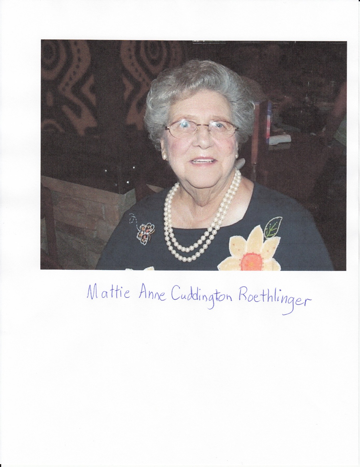 Obituary of Mattie Anne Roethlinger