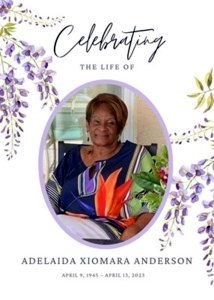 Obituary of Adelaida Xiomara Anderson