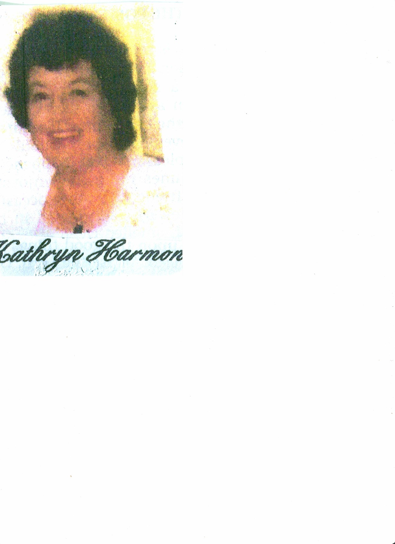 Obituary of Kathryn Harmon