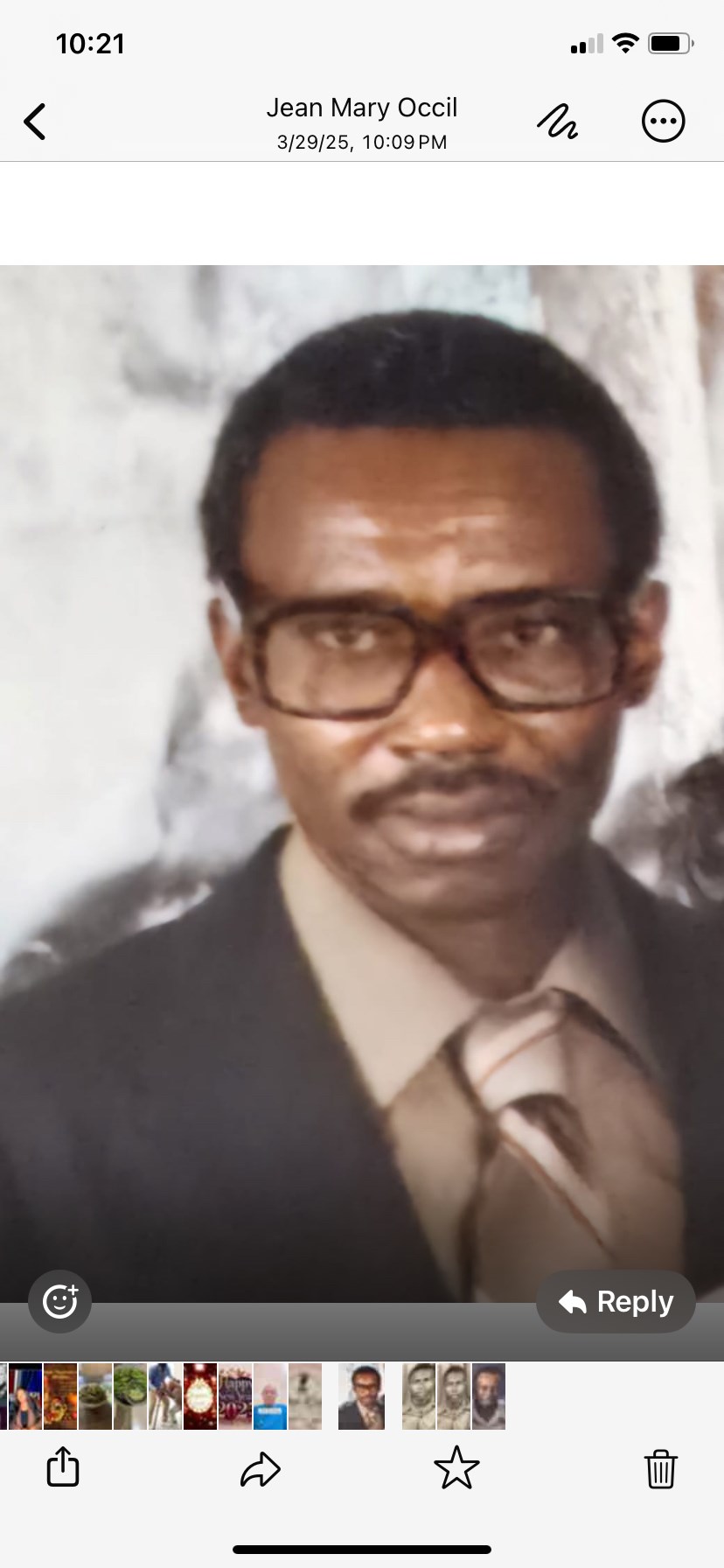 Avis de décès de Omane Exume