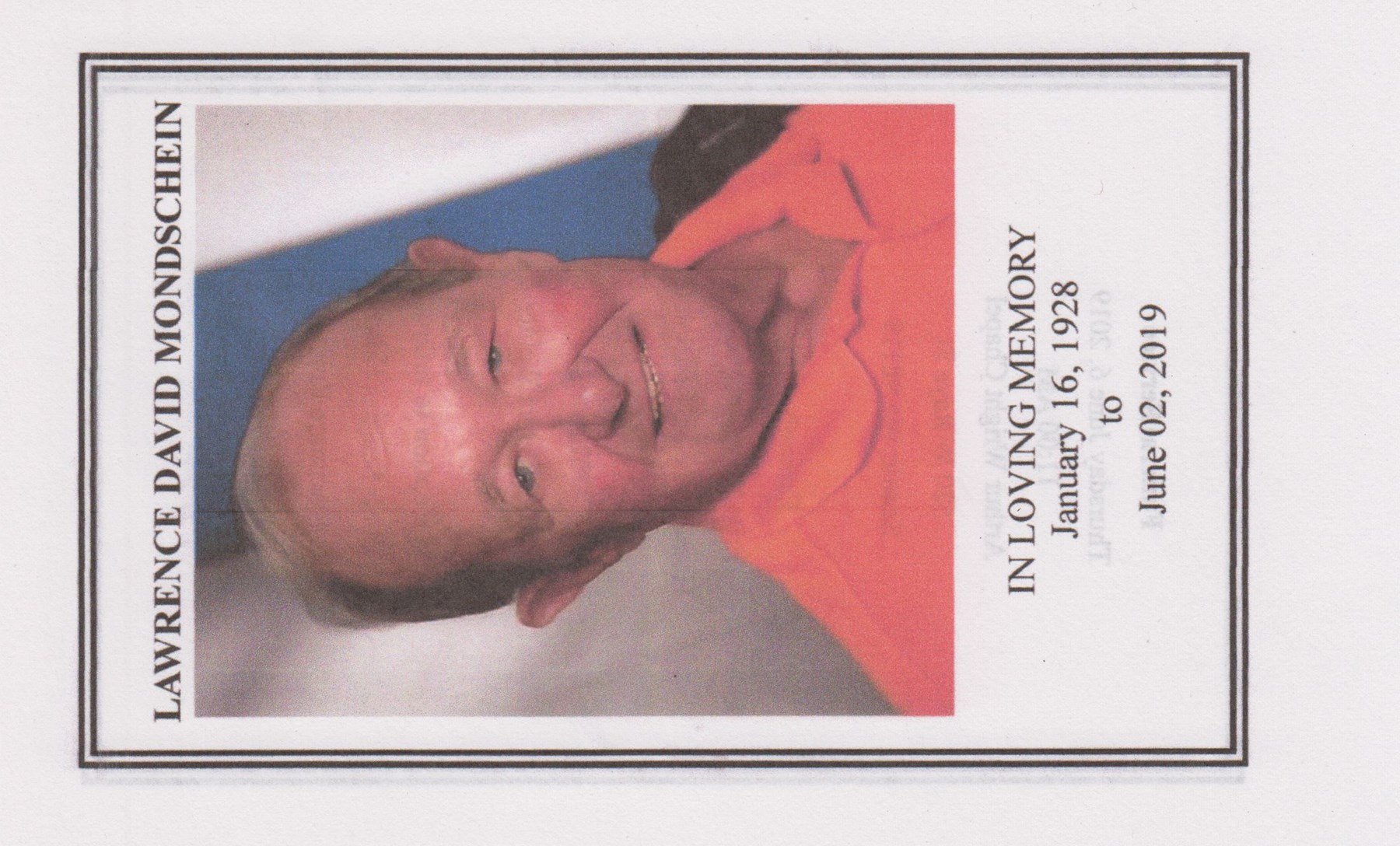 Obituary of Lawrence David Mondschein