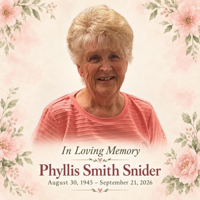 Obituary of Phyllis Kay Snider