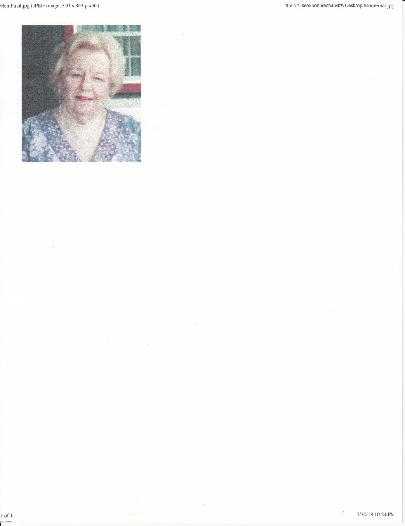 Obituary of Edna M. Weiss Chansky