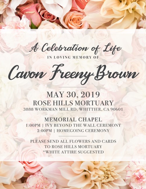 Obituary of Cavon Bonita Freeny Brown
