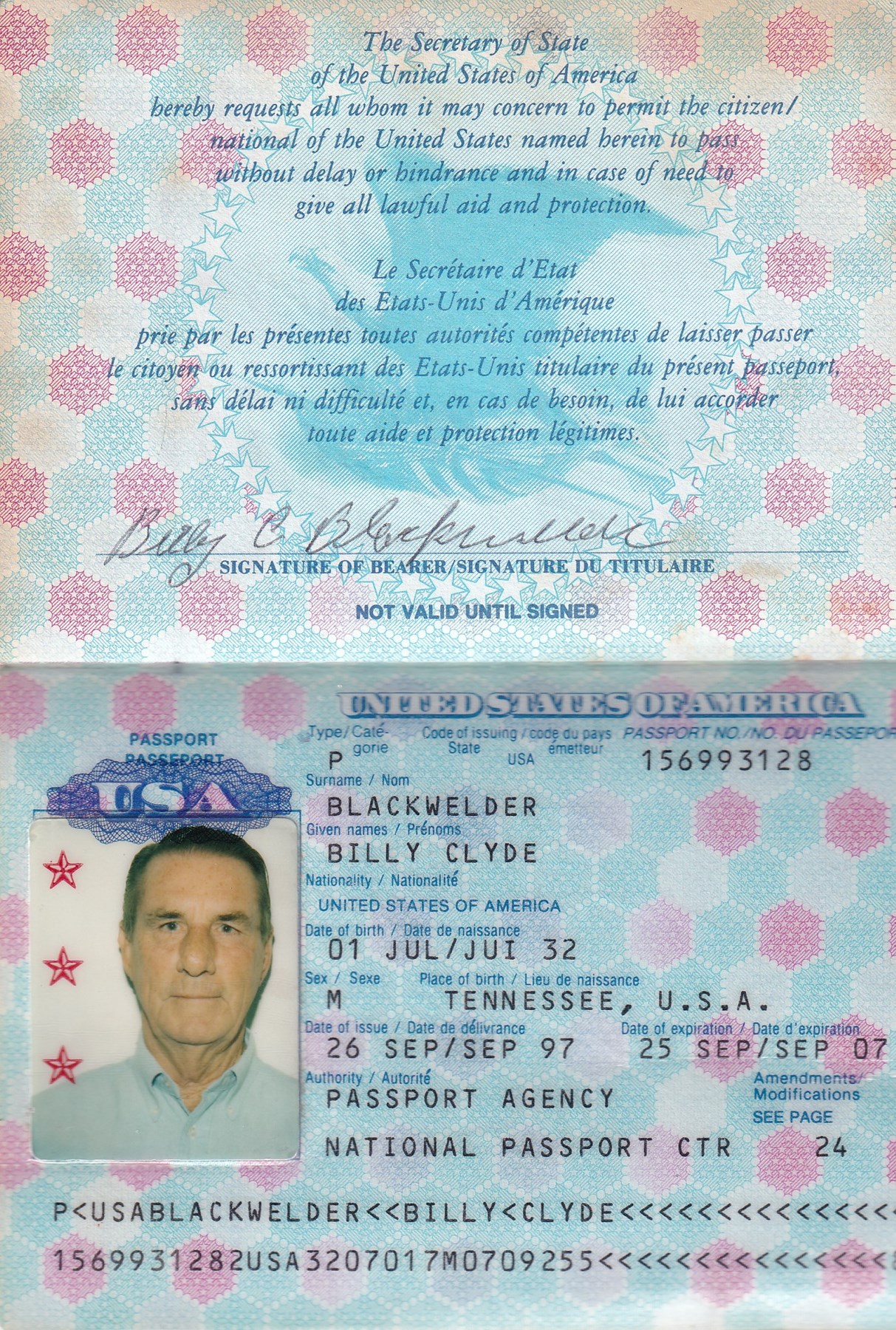 Obituary of Billy Clyde Blackwelder