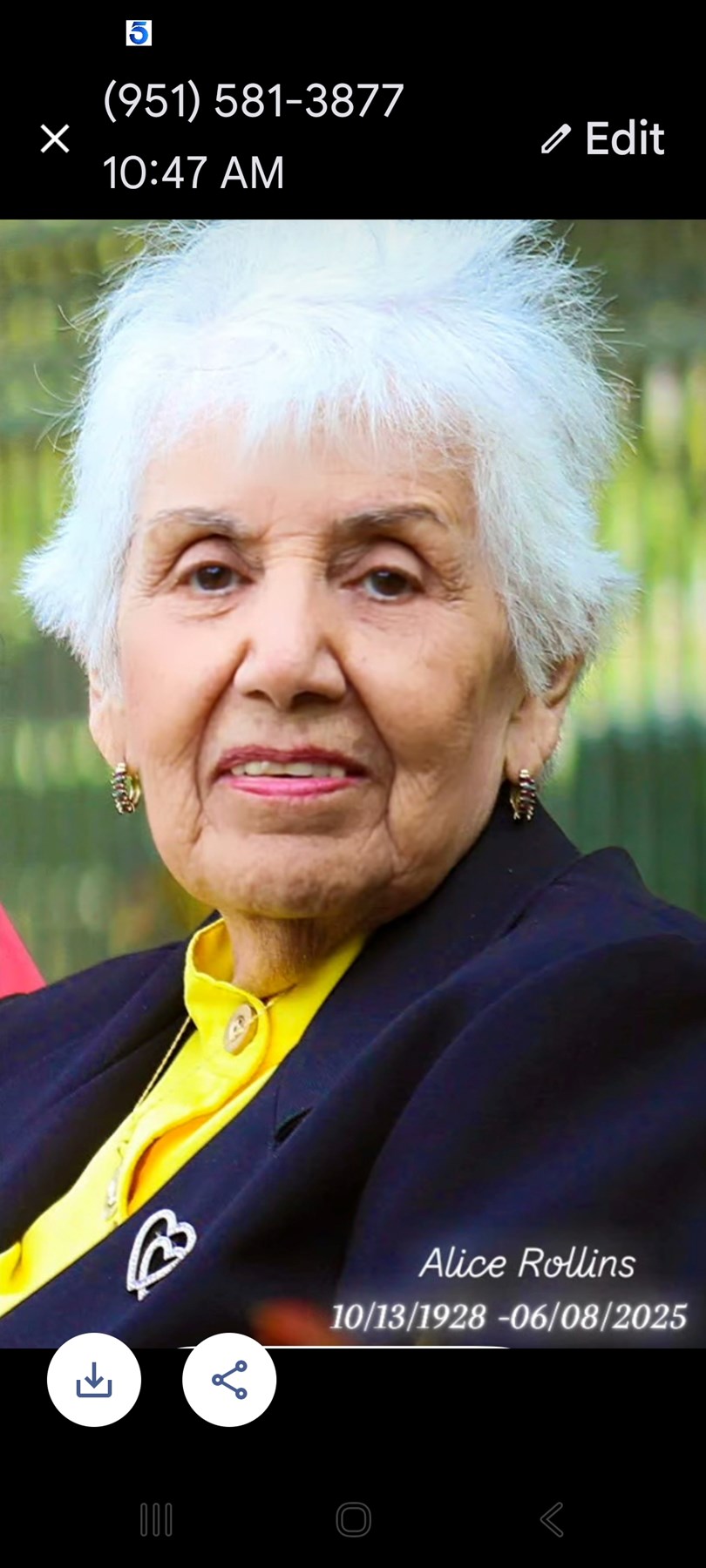 Obituary of Alice G Rollins