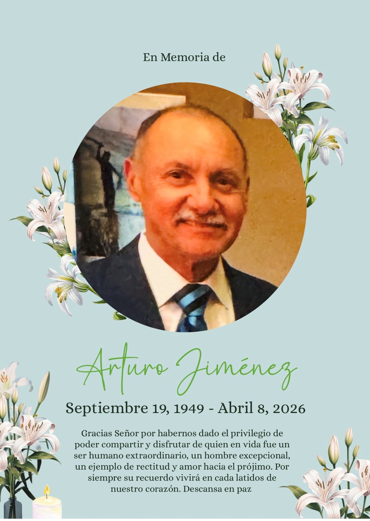 Obituary of Arturo Francisco Jimenez