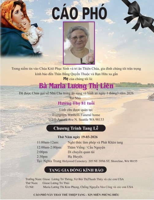 Obituary of Lien Thi Luong