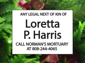 Obituary of Loretta P. Harris