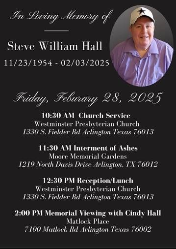 Obituary of Steve William Hall