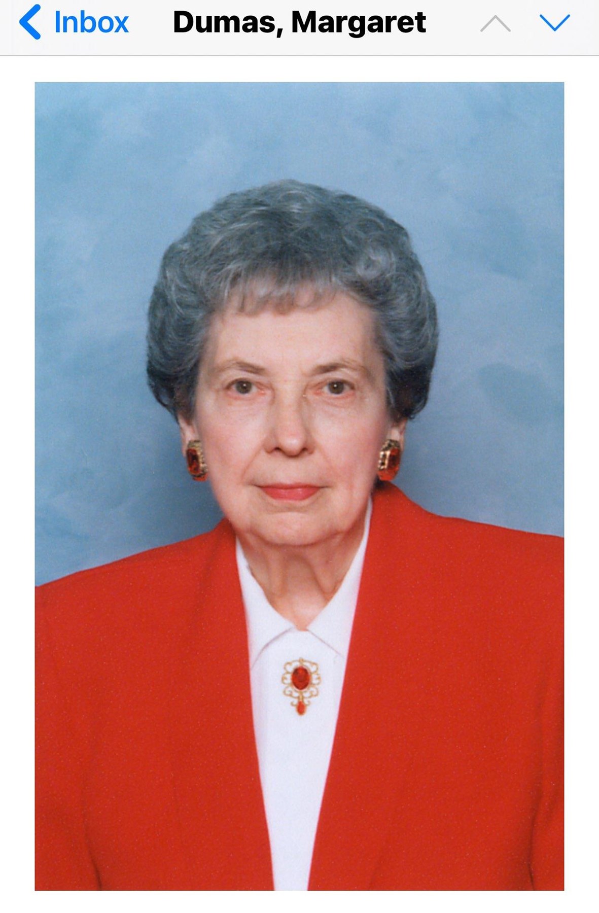 Obituary of Margaret Pendleton Dumas