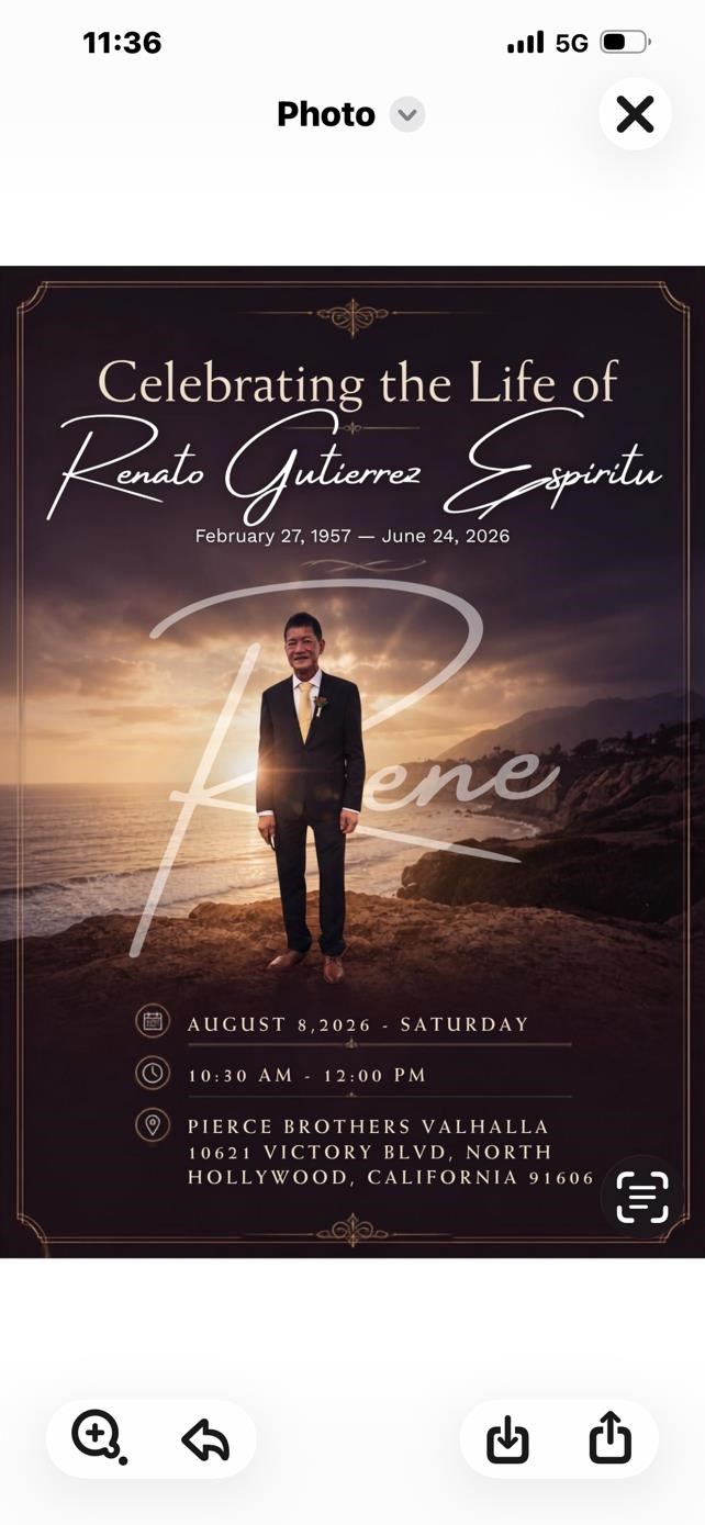 Obituary of Renato G Espiritu