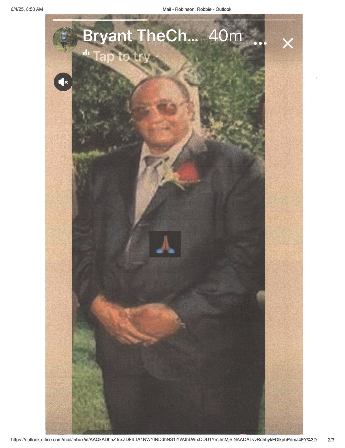 Avis de décès de Frank Armstrong Jr.