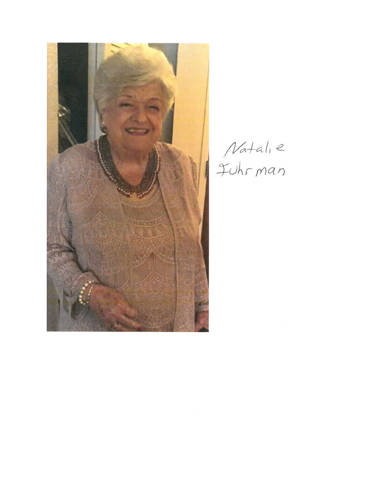 Obituary of Natalie Fuhrman