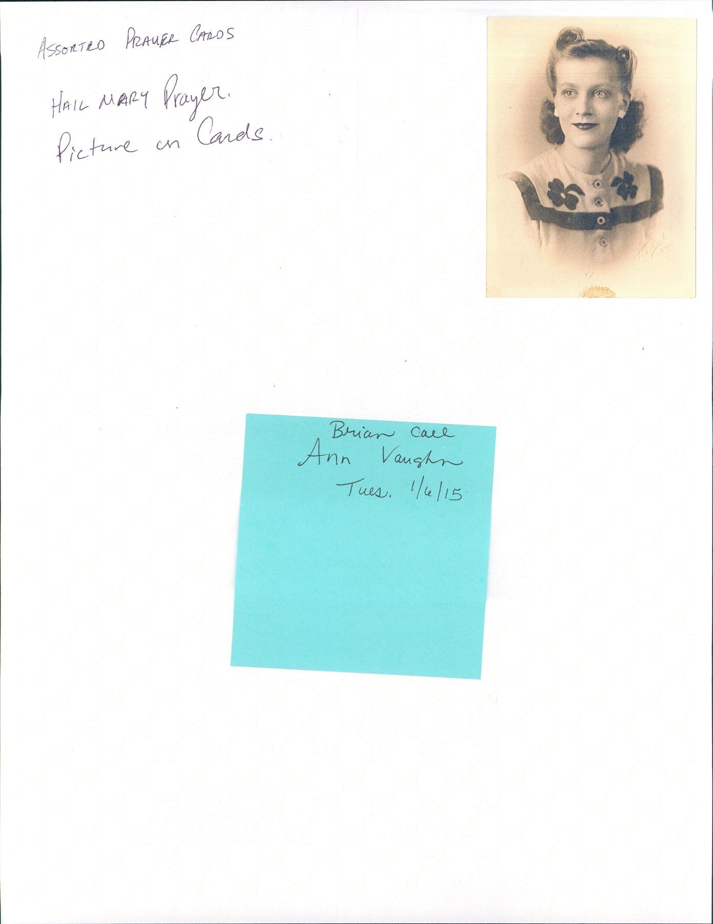 Obituary of Ann Mary Vaughan