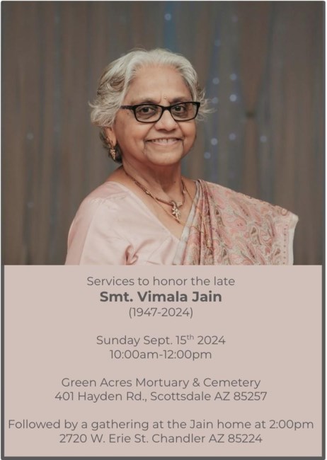 Obituary of Vimala Jain