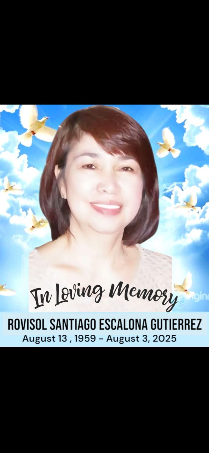 Avis de décès de Rovisol Escalona Gutierrez