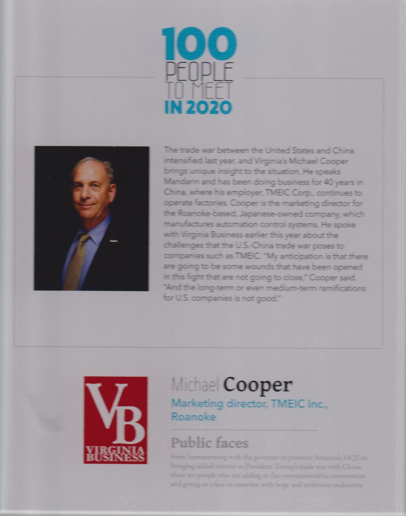 Obituary of Michael Irwin Cooper
