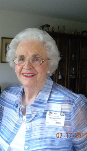 Obituary of Miriam Kelley Roos