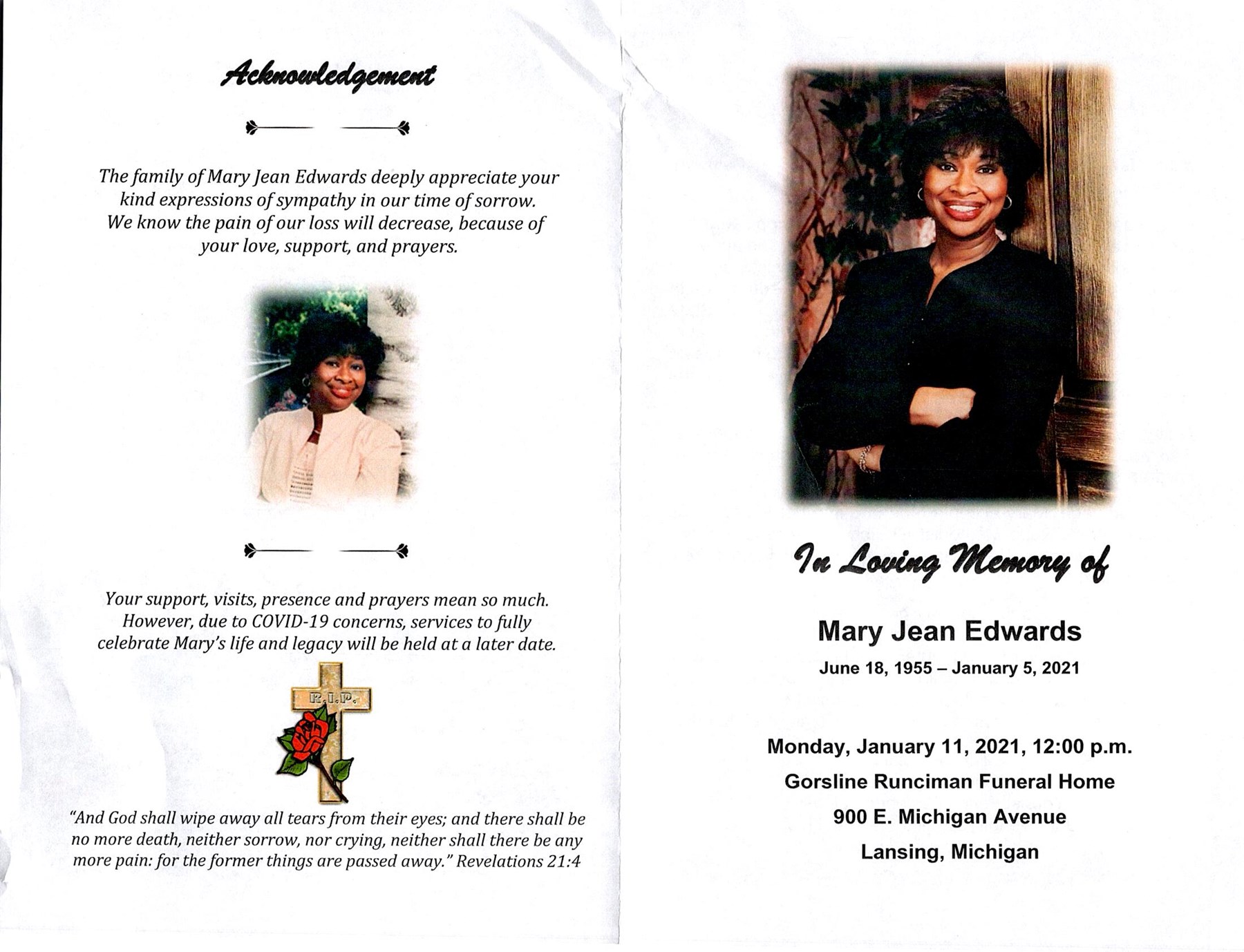 Obituary of Mary Jean Edwards