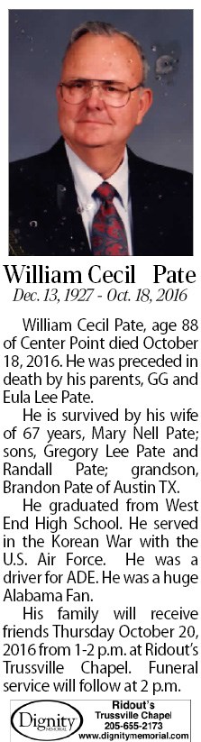 Obituary of William C. Pate