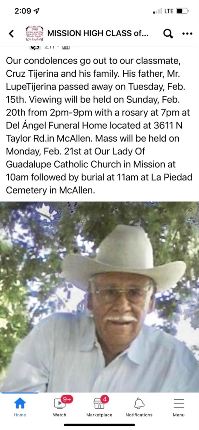 Obituary of Guadalupe Tijerina Sr.