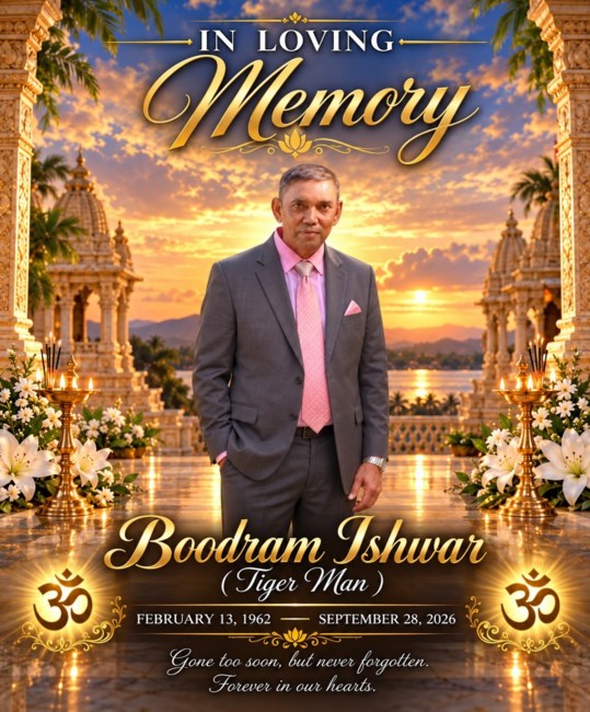 Obituary of Boodram Ishwar