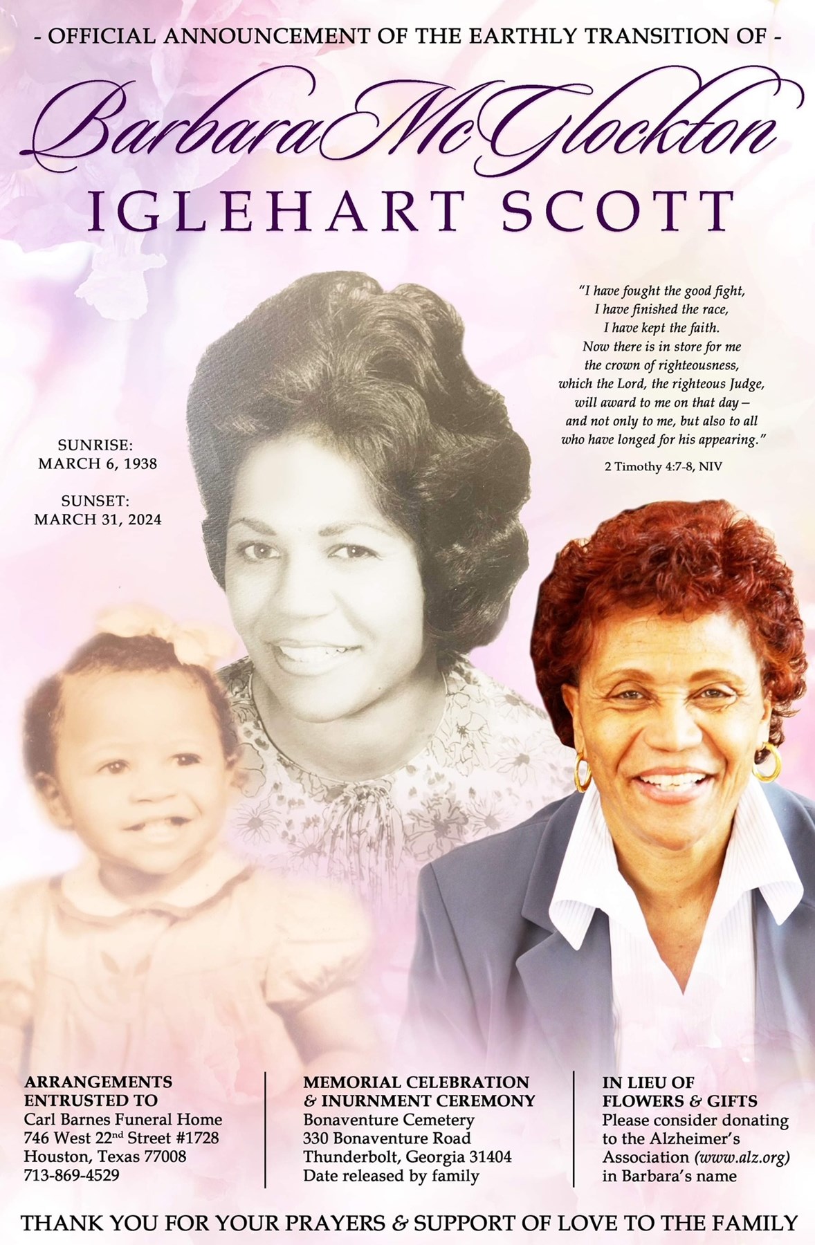 Obituary of Mrs. Barbara Ruth (McGlockton) Iglehart Scott